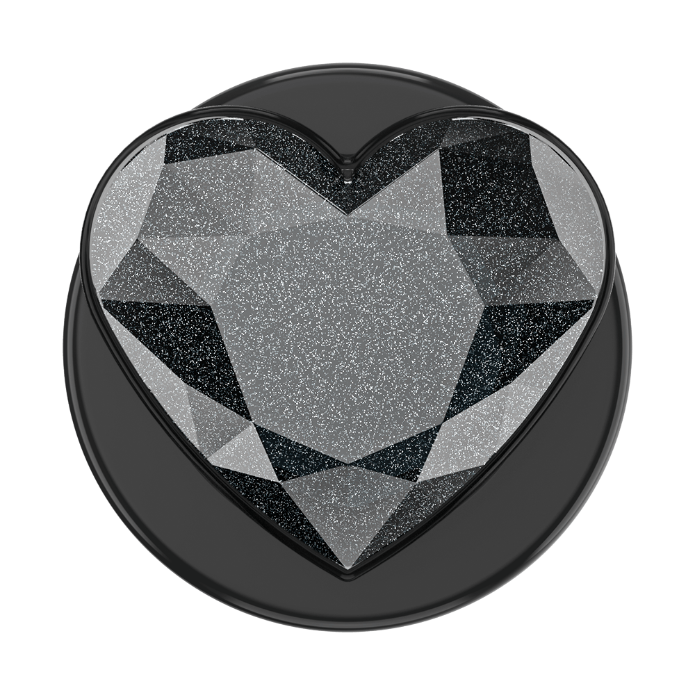 Crystal Heart Black Glitter —  MagSafe PopGrip - US 71755
