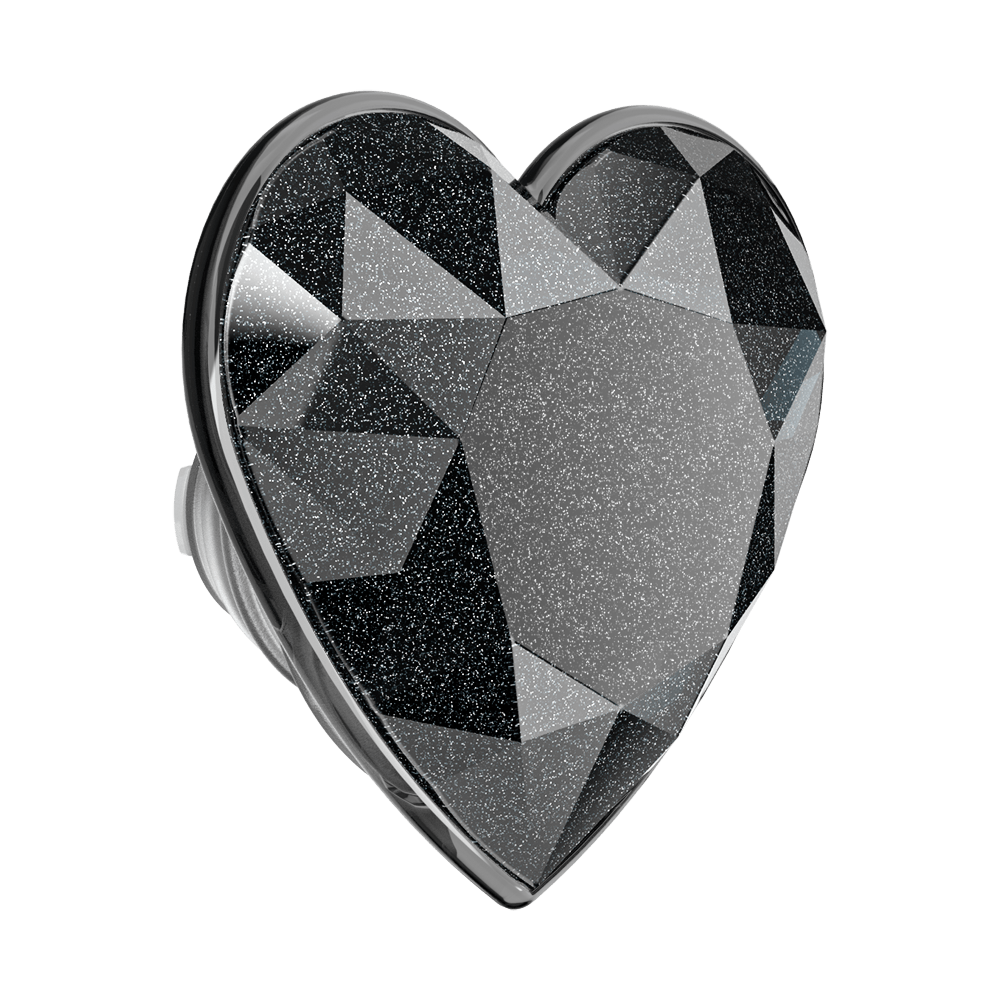 Crystal Heart Black Glitter —  MagSafe PopGrip - US 42322