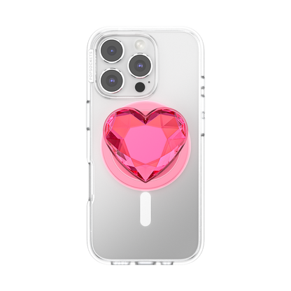 Crystal Heart Neon Pink —  MagSafe PopGrip - US 77726