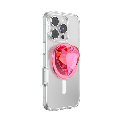 Crystal Heart Neon Pink —  MagSafe PopGrip - US 77726