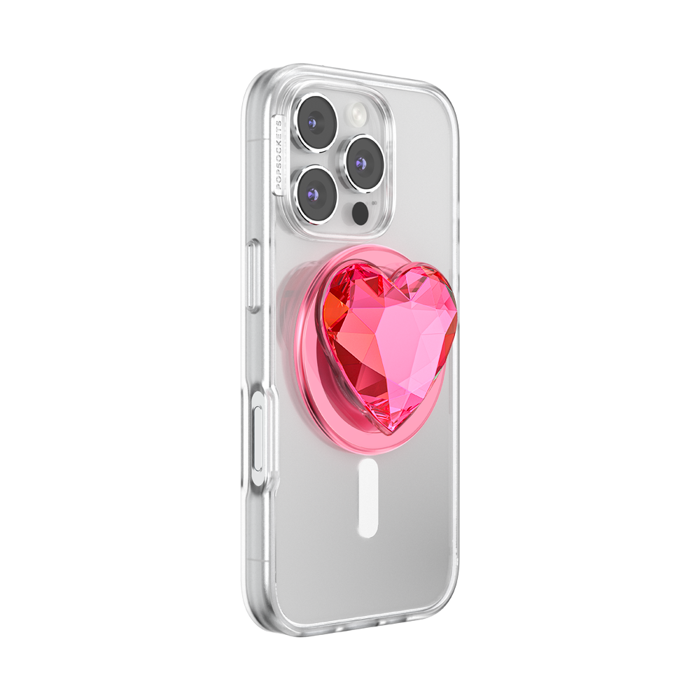 Crystal Heart Neon Pink —  MagSafe PopGrip - US 22391
