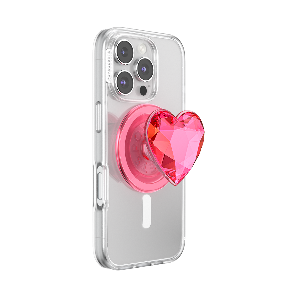 Crystal Heart Neon Pink —  MagSafe PopGrip - US 24634
