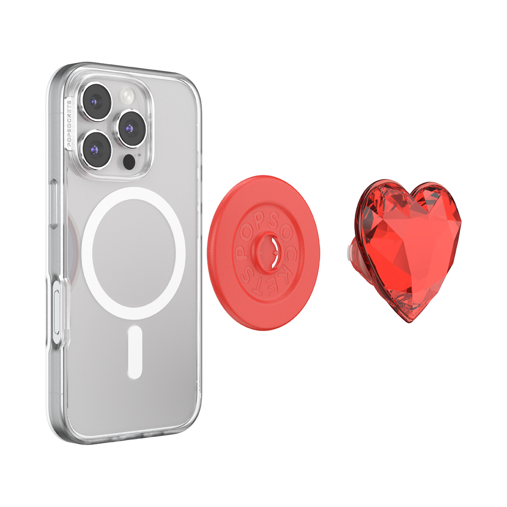 Crystal Heart Rosso —  MagSafe PopGrip - US 97098