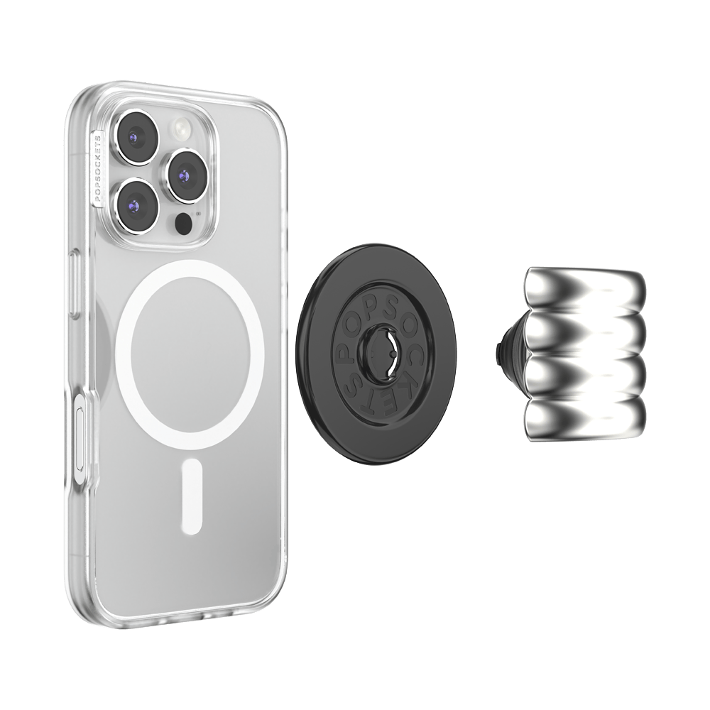 Enamel Puffy Stack Silver —  MagSafe PopGrip - US 94634