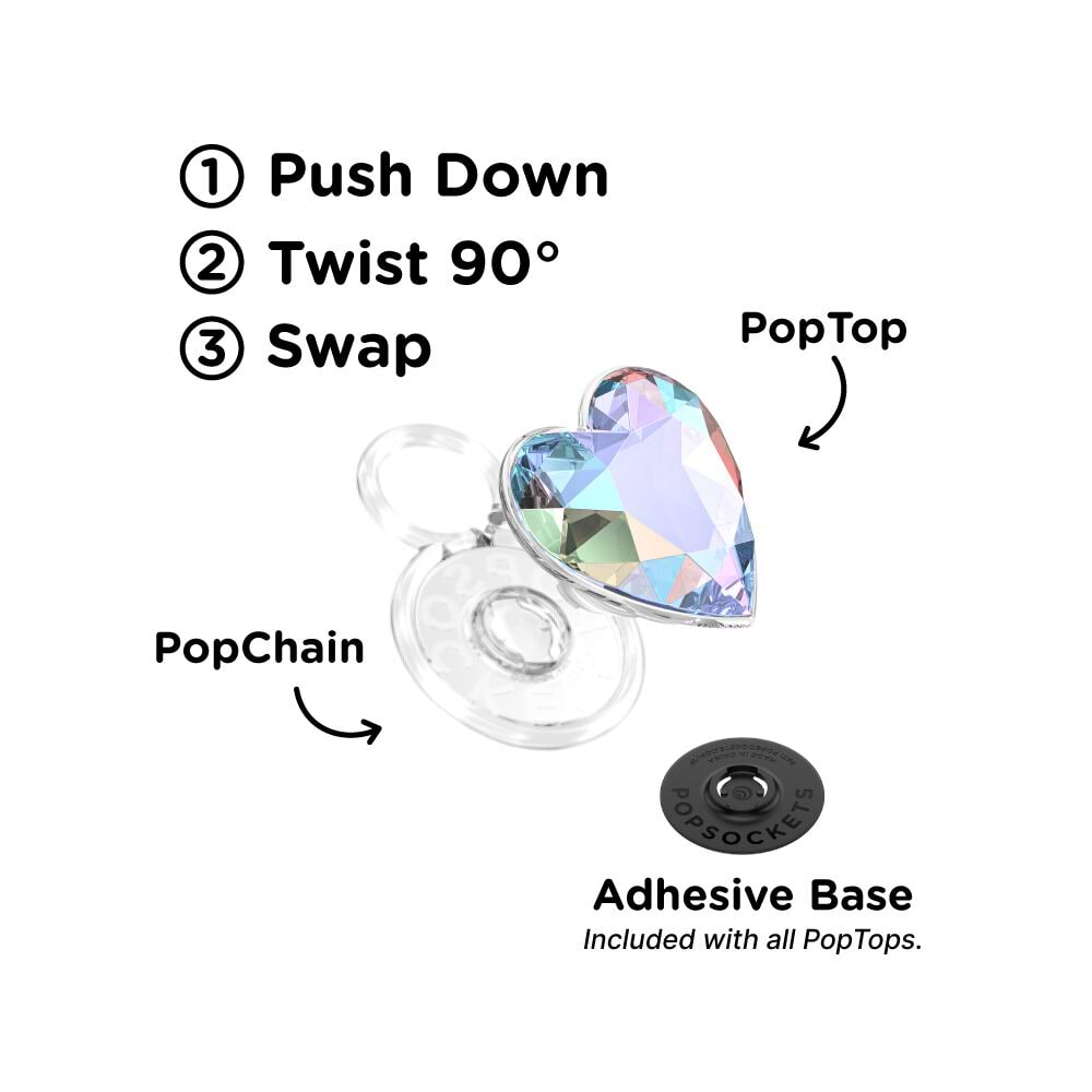 Iridescent Dichroic Heart — PopTop - US 65211