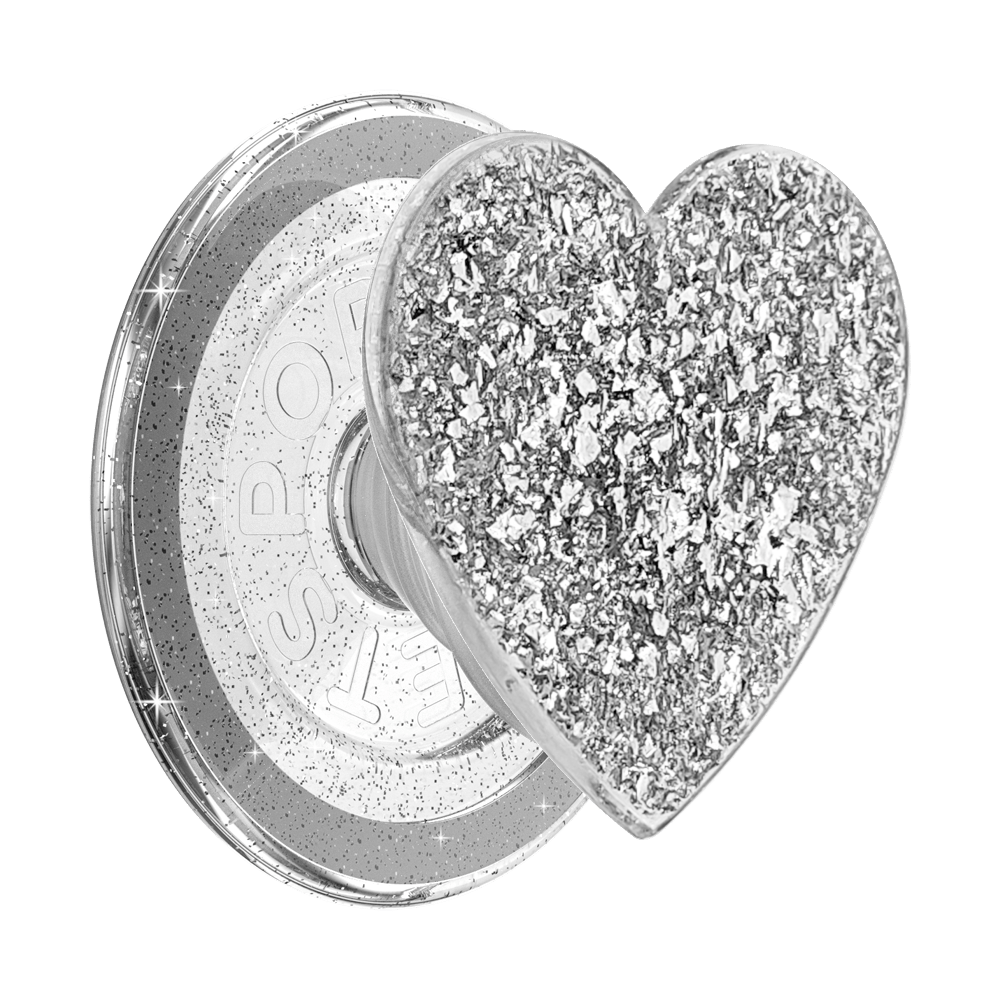 Confetti Heart Silver Sizzle — MagSafe PopGrip - US 94919