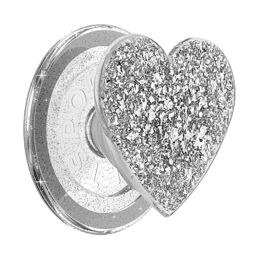 Confetti Heart Silver Sizzle — MagSafe PopGrip - US 69134