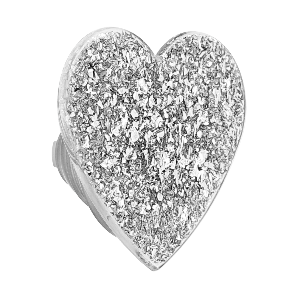 Confetti Heart Silver Sizzle — MagSafe PopGrip - US 48743