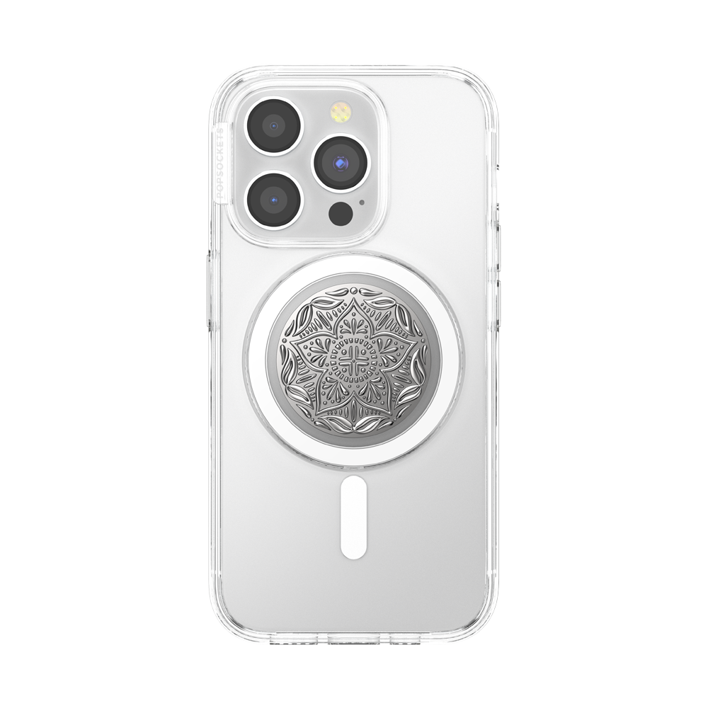 Enamel Silver Mandala — MagSafe PopGrip - US 50136