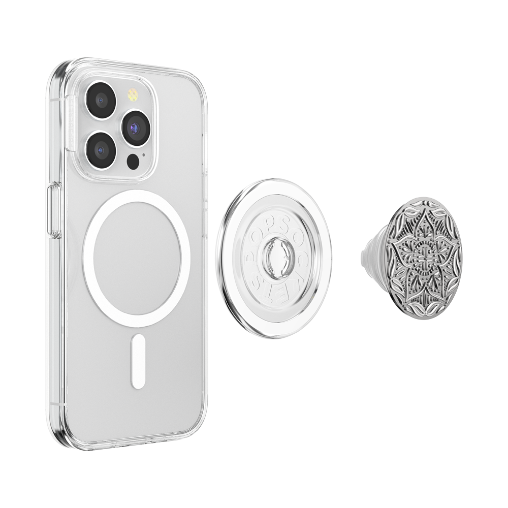 Enamel Silver Mandala — MagSafe PopGrip - US 50136
