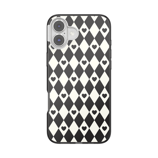 Harlequin Hearts Black — iPhone 16 Plus MagSafe Case - US 97702