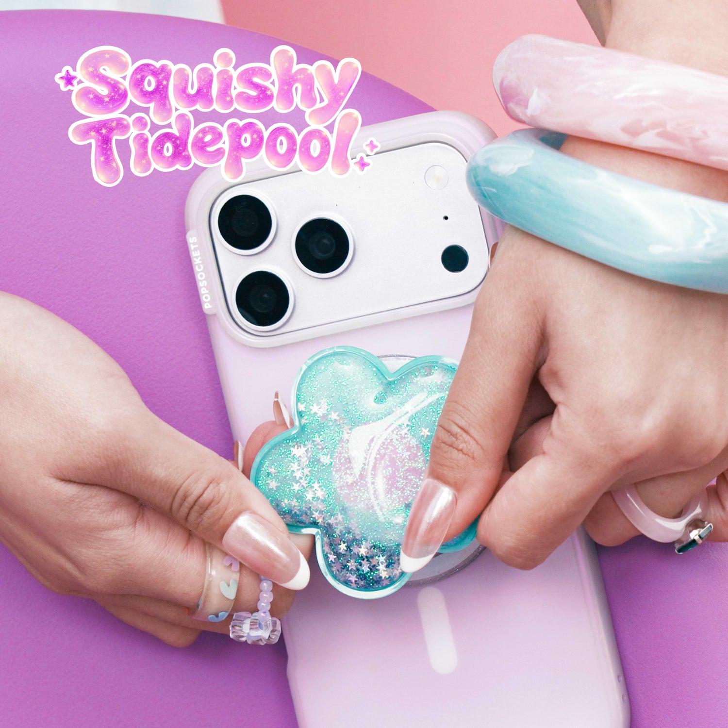 Tidepool Squishy Daisy Turquoise — MagSafe PopGrip - US 63334
