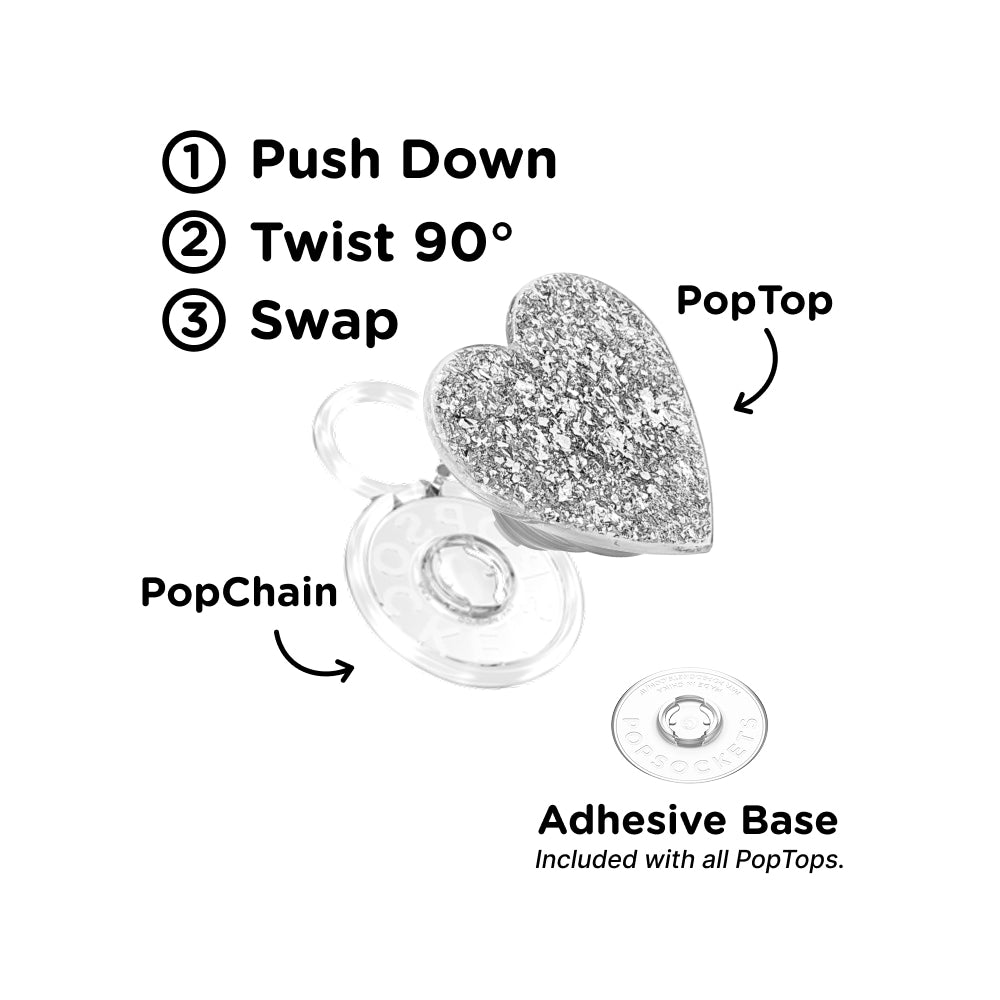Confetti Heart Silver Sizzle —  PopTop - US 18492