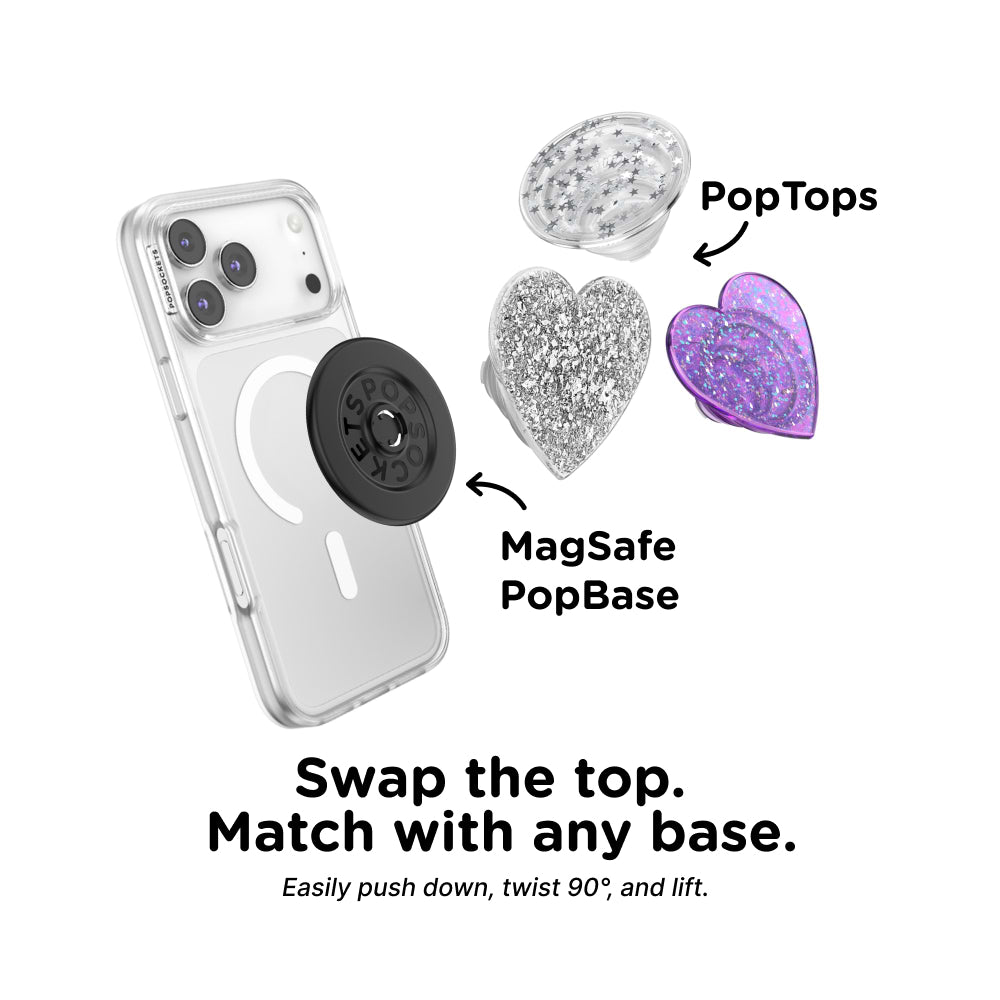 Confetti Heart Silver Sizzle —  PopTop - US 78219