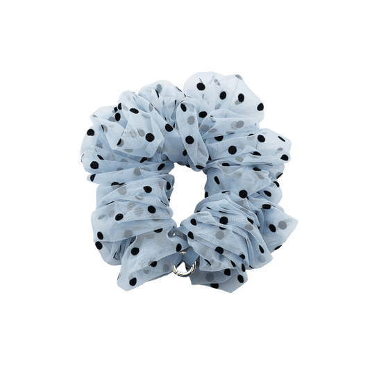 Polka Dot Tulle Blue Scrunchie —  Phone Wristlet - US 07964